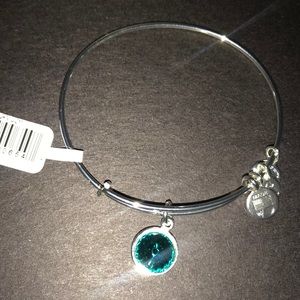 Alex & Ani bracelet w/ blue Swarovski crystal.